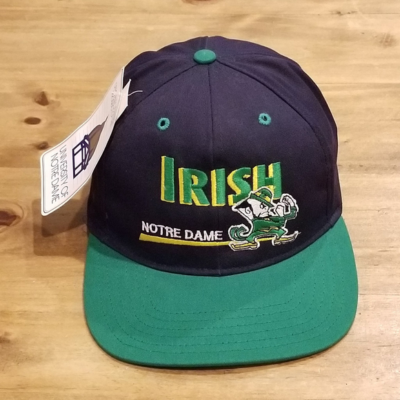 Unbranded Other - Vintage Notre Dame Fighting Irish Hat Snapback 90s Made USA Wool Blend NOS